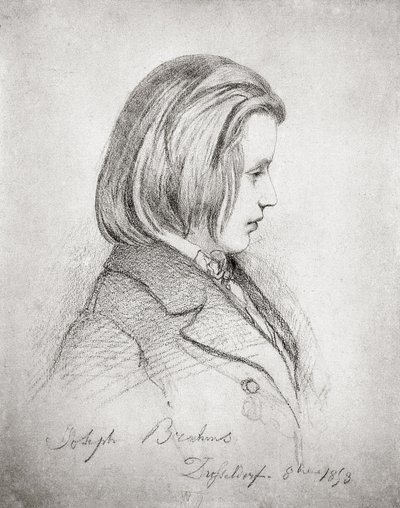 Portrait de Johannes Brahms (1833-97) à vingt ans, 1853 - Jean Joseph Bonaventure Laurens